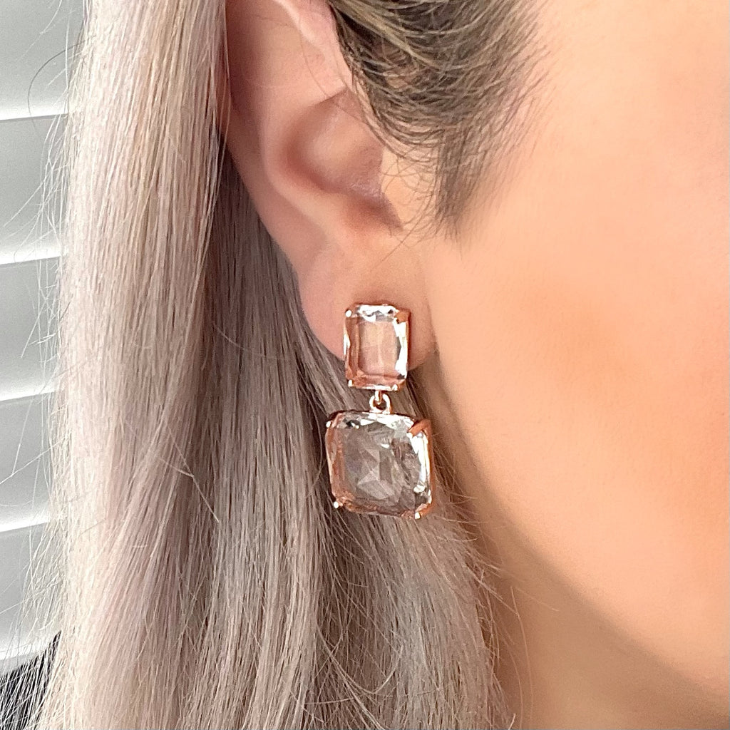 BRONTE EARRINGS ROSE GOLD - Black & Bloom