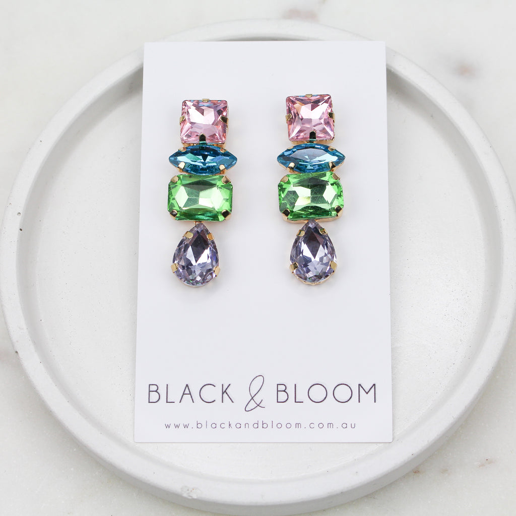 AUDREY EARRINGS - Black & Bloom