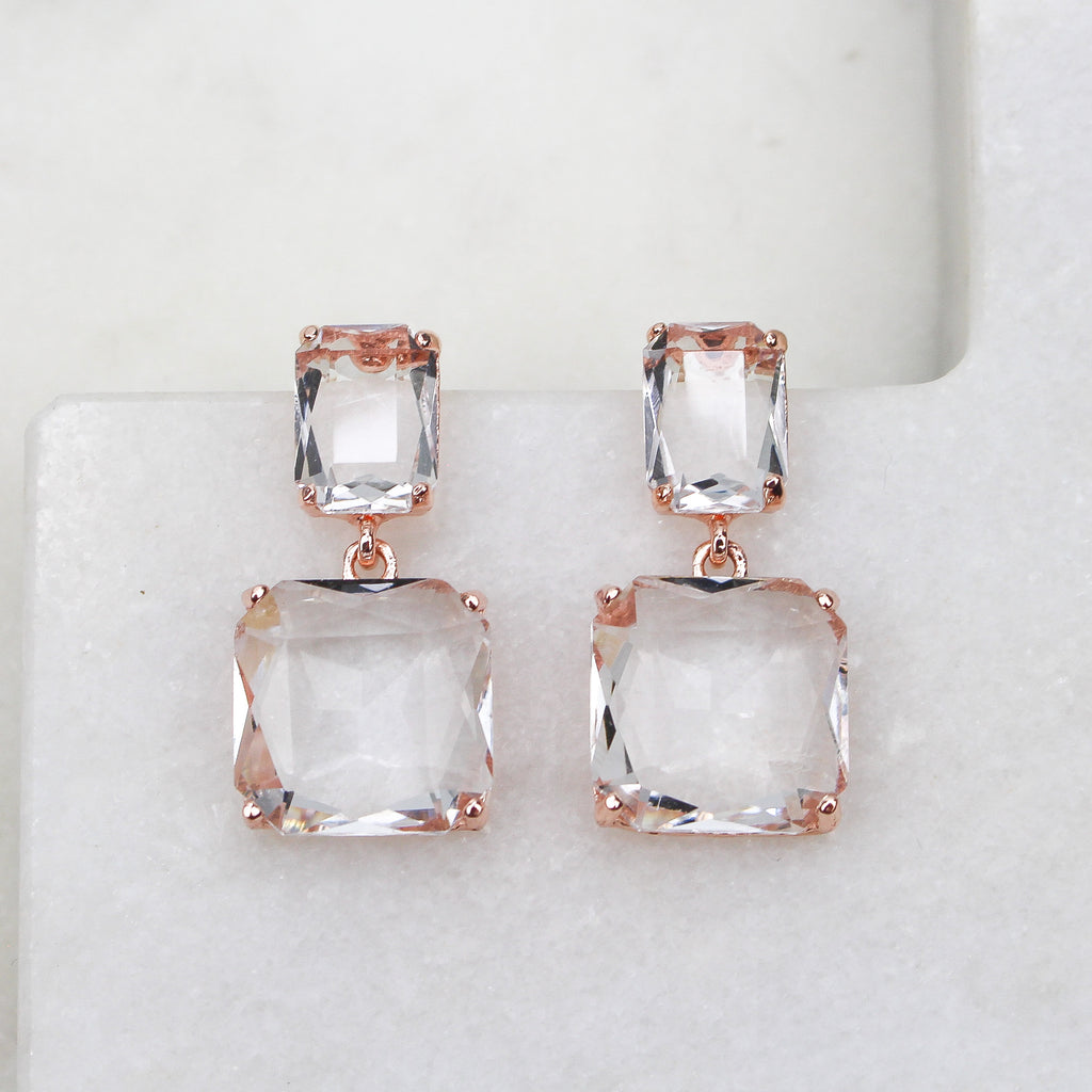 BRONTE EARRINGS ROSE GOLD - Black & Bloom