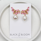 PRE ORDER - TIA EARRINGS PINK - Black & Bloom