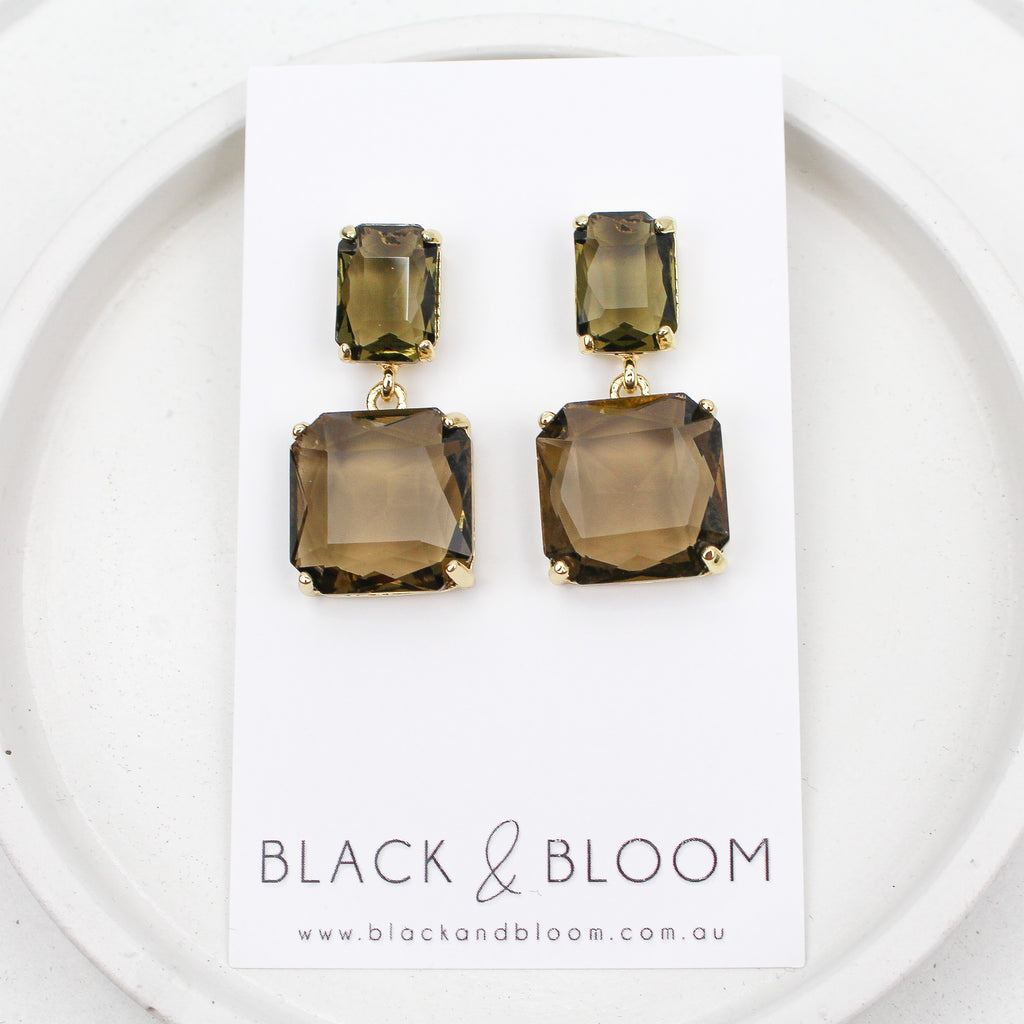 BRONTE EARRINGS BROWN - Black & Bloom