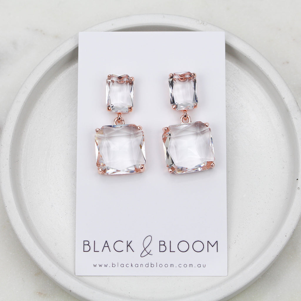 BRONTE EARRINGS ROSE GOLD - Black & Bloom