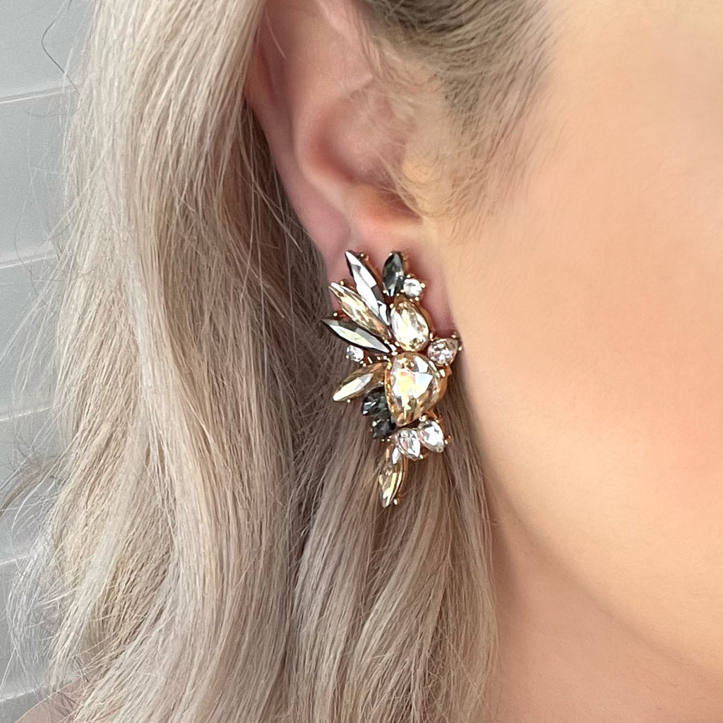 RAMONA EARRINGS CHAMPAGNE - Black & Bloom