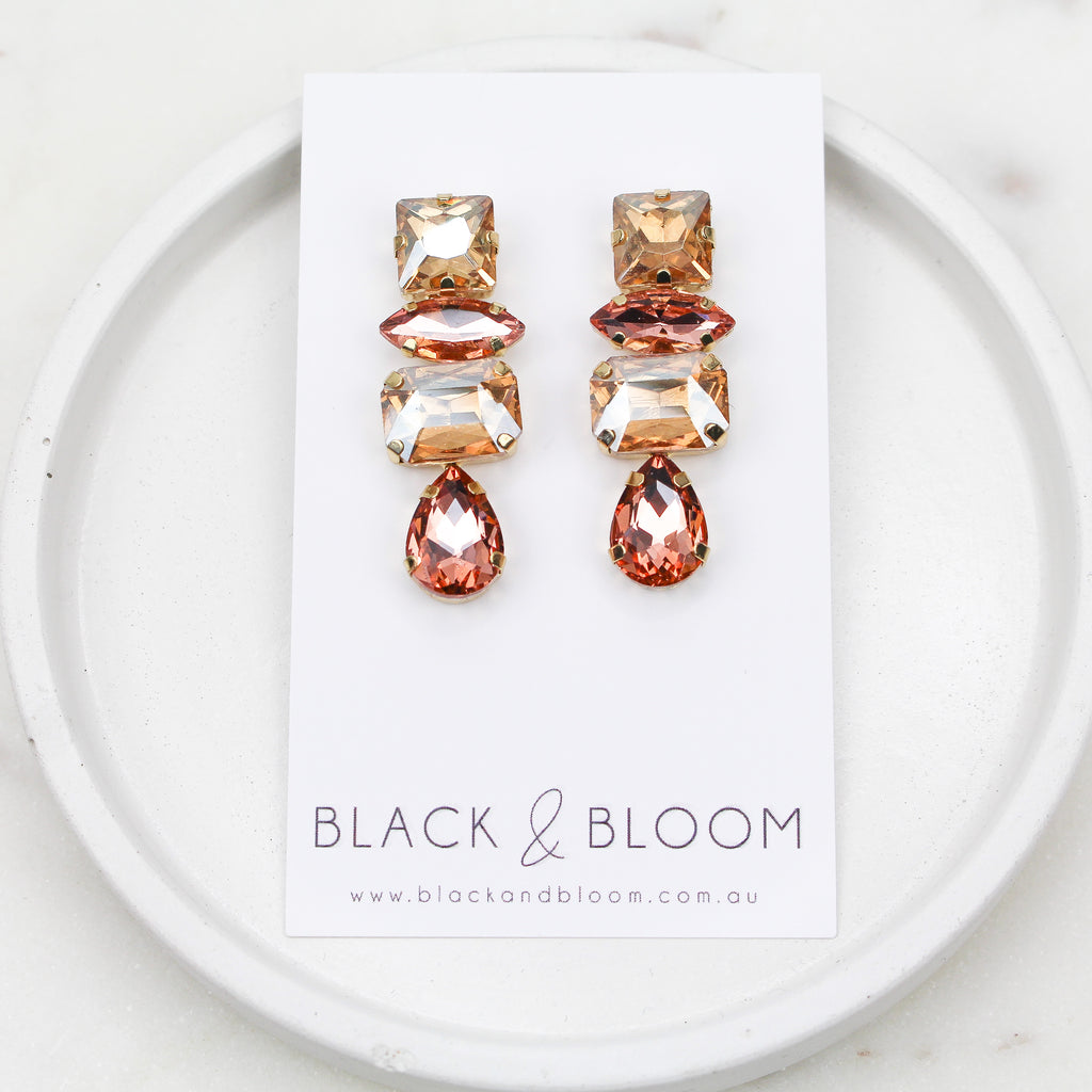 AUDREY EARRINGS GOLD - Black & Bloom