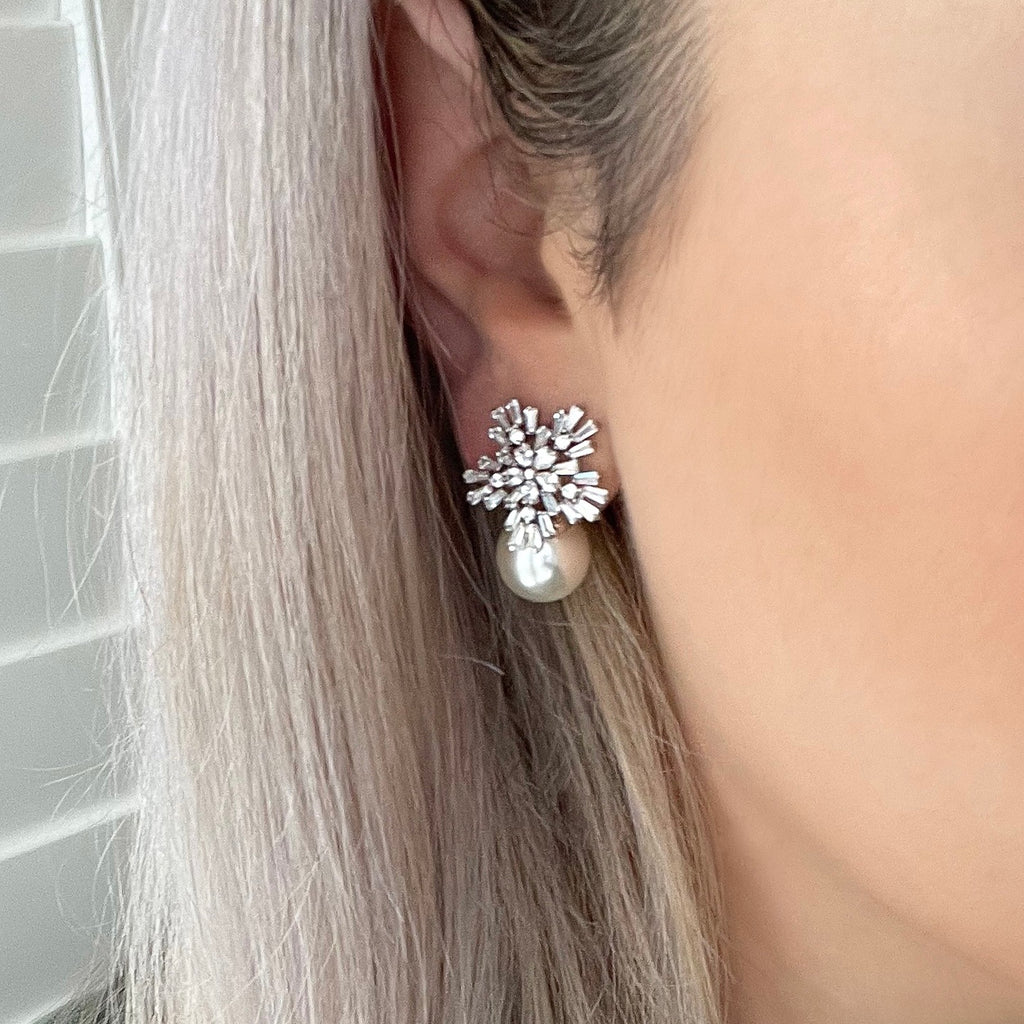 LAUREN EARRINGS - Black & Bloom