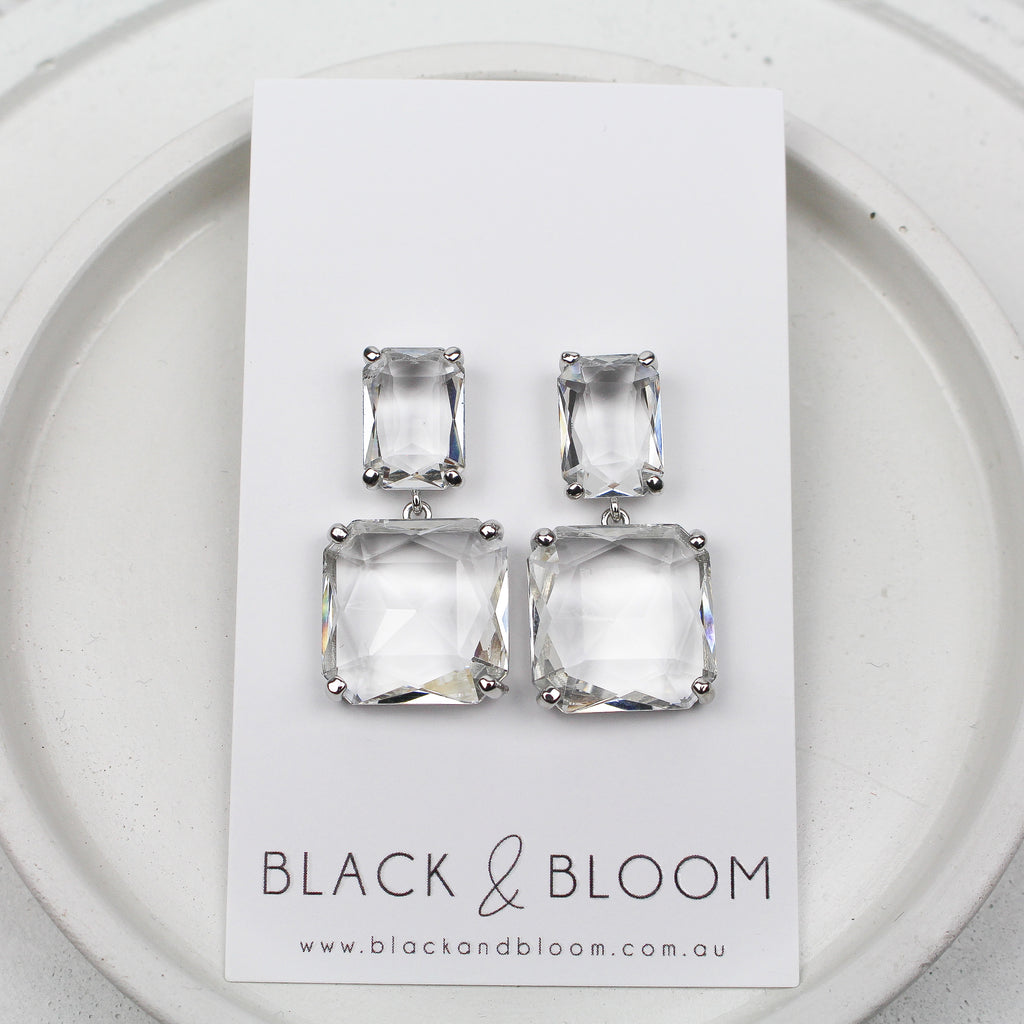 BRONTE EARRINGS SILVER - Black & Bloom