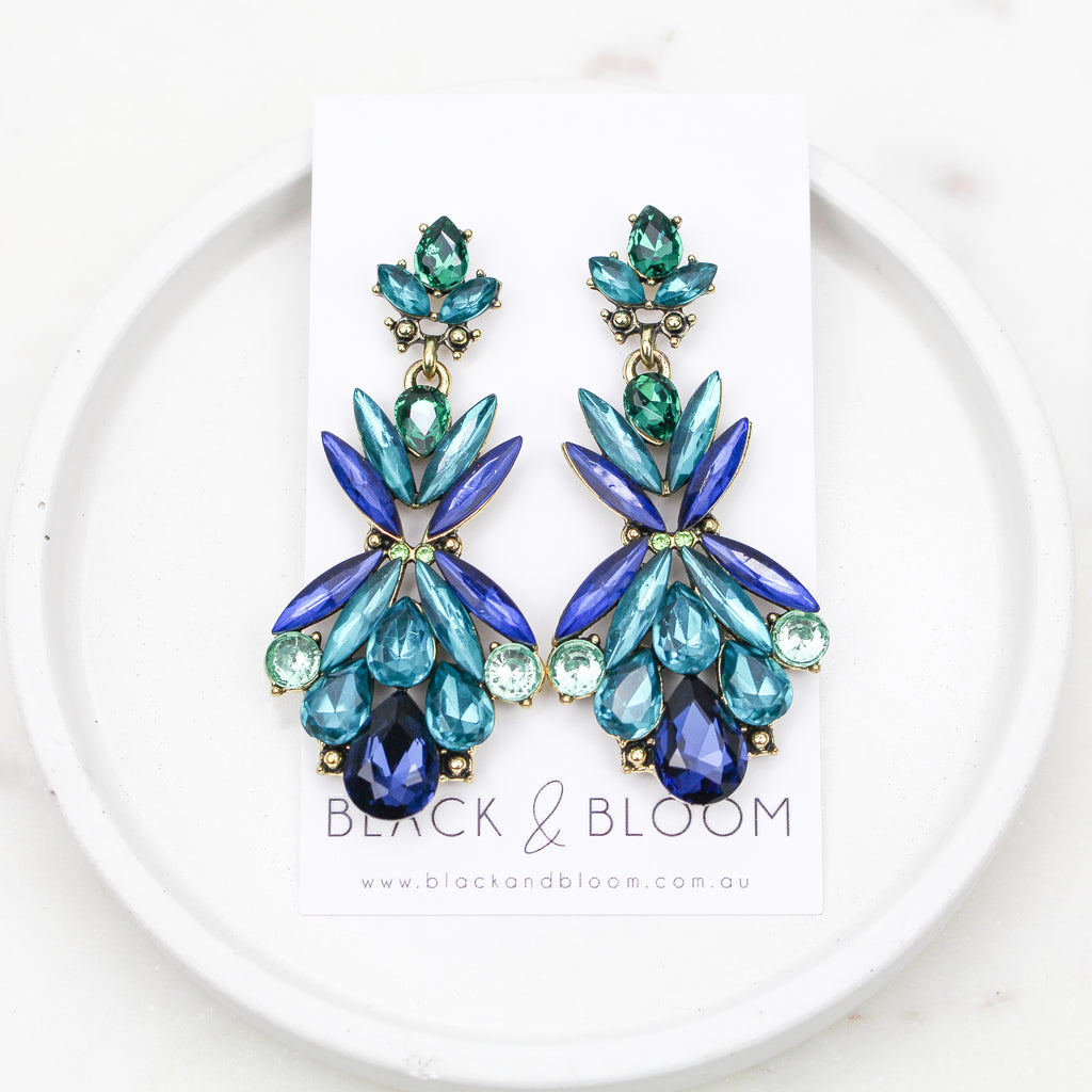 ARIA EARRINGS - Black & Bloom