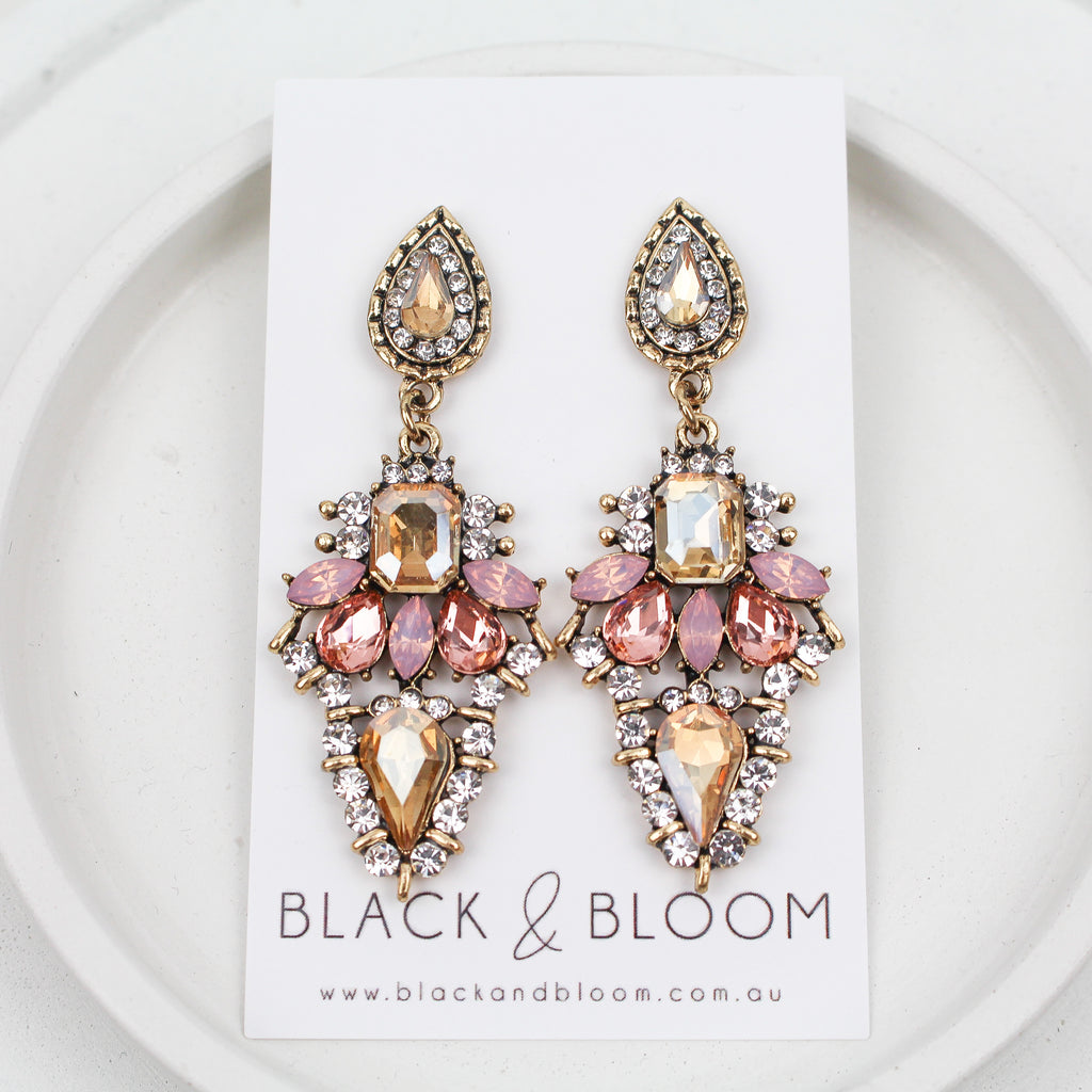 SOPHIA EARRINGS - Black & Bloom