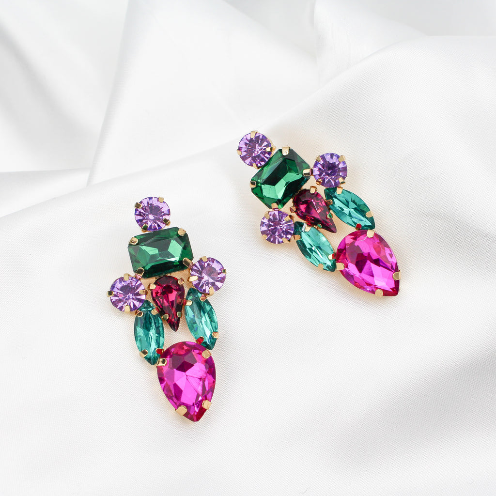 KATE EARRINGS - Black & Bloom