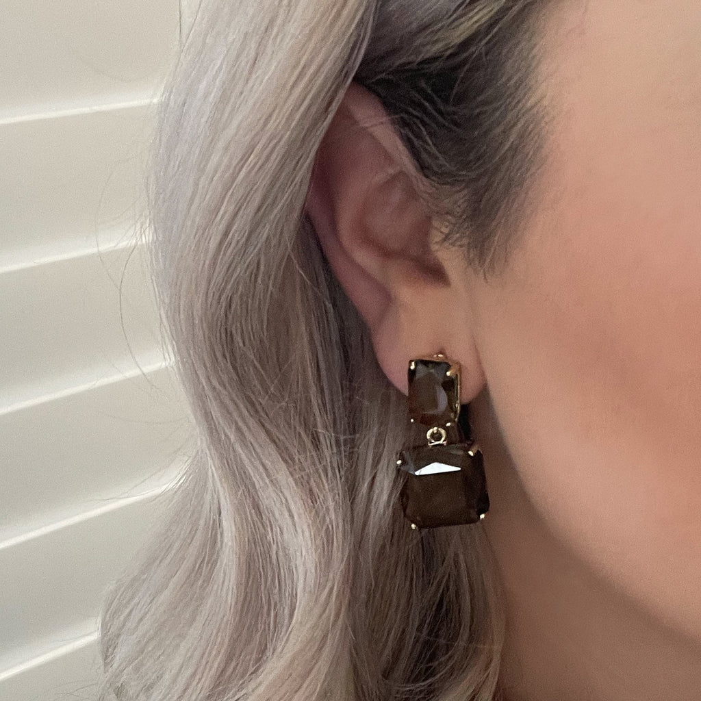 BRONTE EARRINGS BROWN - Black & Bloom