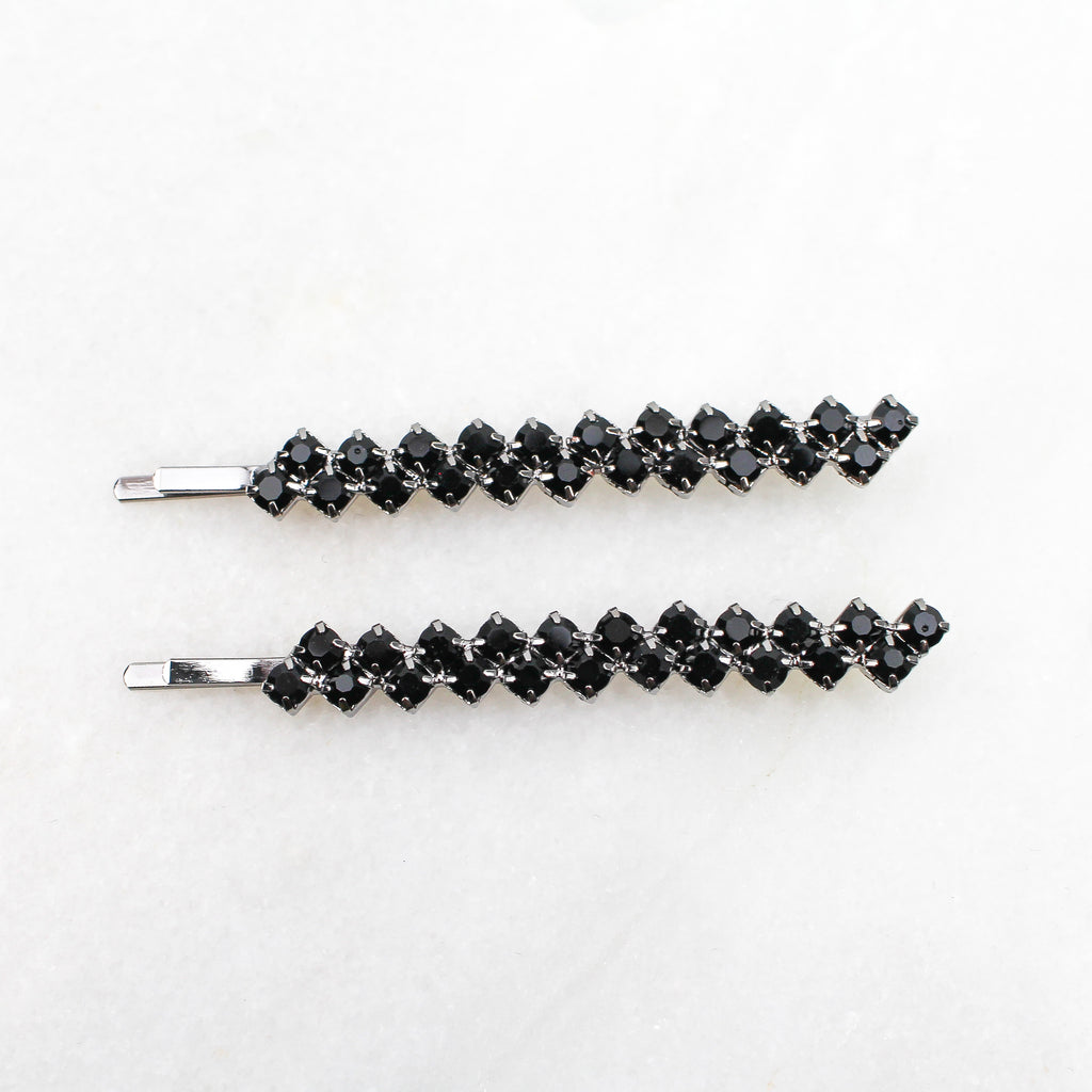 FLO HAIR PIN DUO BLACK - Black & Bloom