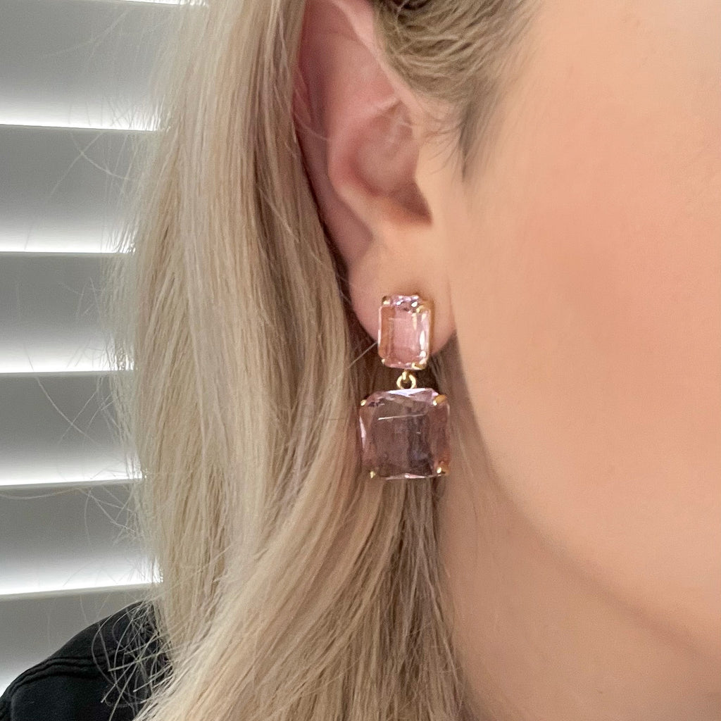 BRONTE EARRINGS PINK - Black & Bloom